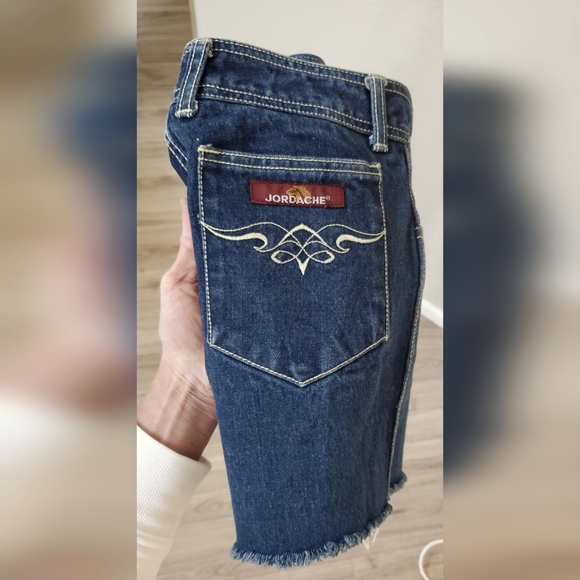 Vintage Jordache Cut Off Denim Shorts, High Waisted, Dark Wash, Sz 27, Hong Kong - Picture 5 of 14